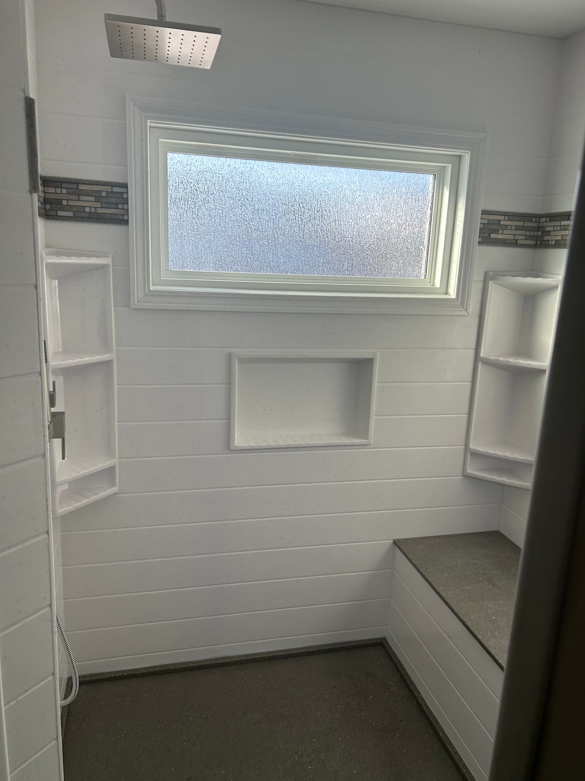 Modern Shower Upgrade with Built-in Comfort